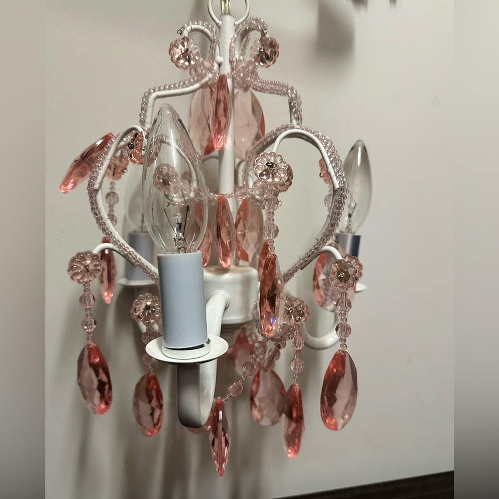 Pink and White Chandelier